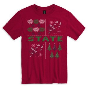 Cardinal red short sleeve t-shirt State holiday wintry mix